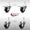 Service Caster 3 Inch SS Phenolic Swivel 3/8 Inch Threaded Stem Caster Total Lock Brake, 2PK SCC-SSTSTTL20S314-PHS-381615-2-S-2 - alternate 1